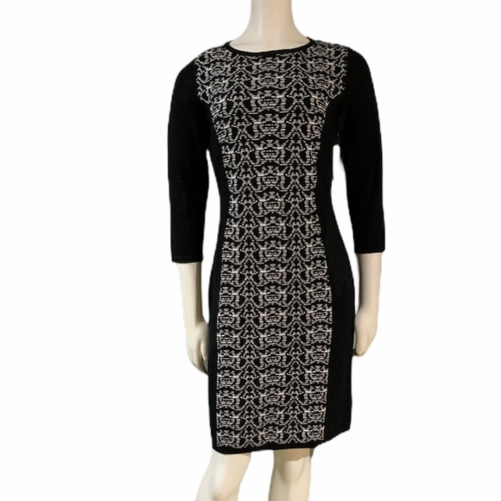 Nine West Sweater Black Long‎ Sleeve Knit Dress Size M - NEW